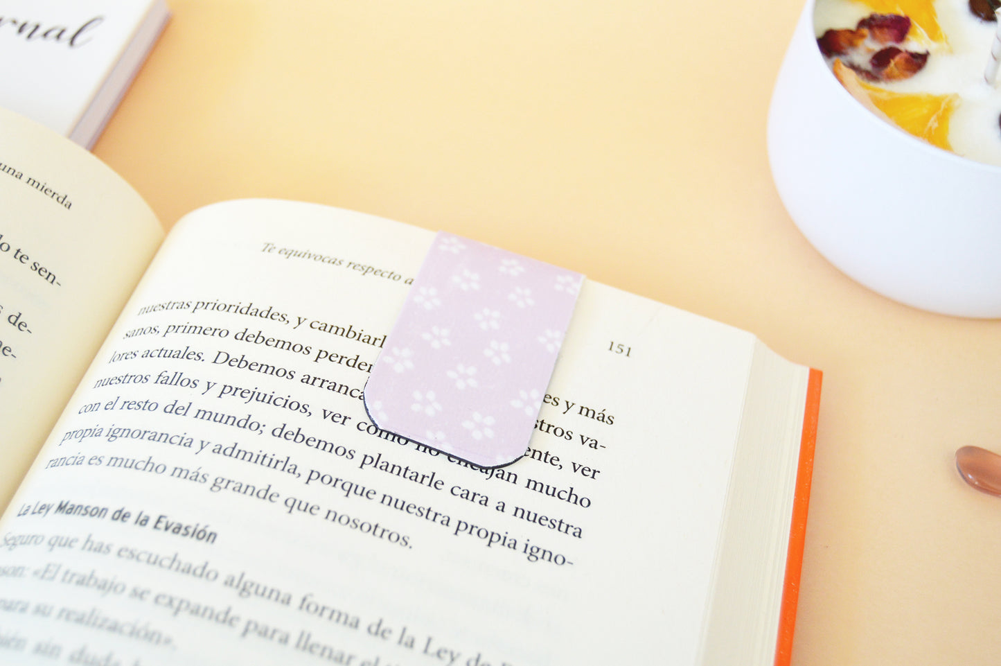 Marcapáginas magnético - estampado flores