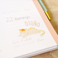 Agenda escolar semana vista - diseño margaritas con toques dorados