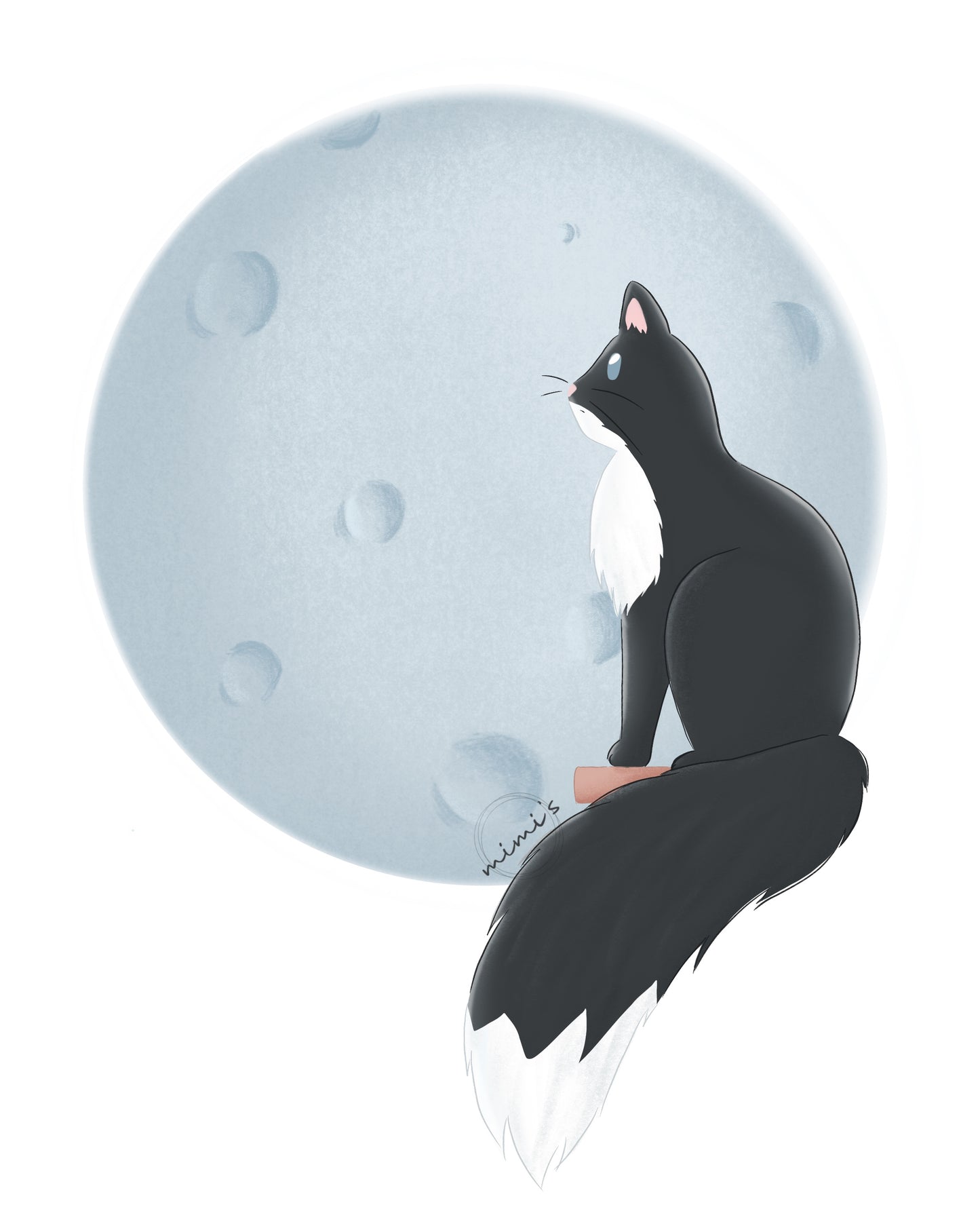 Cat moon - Print