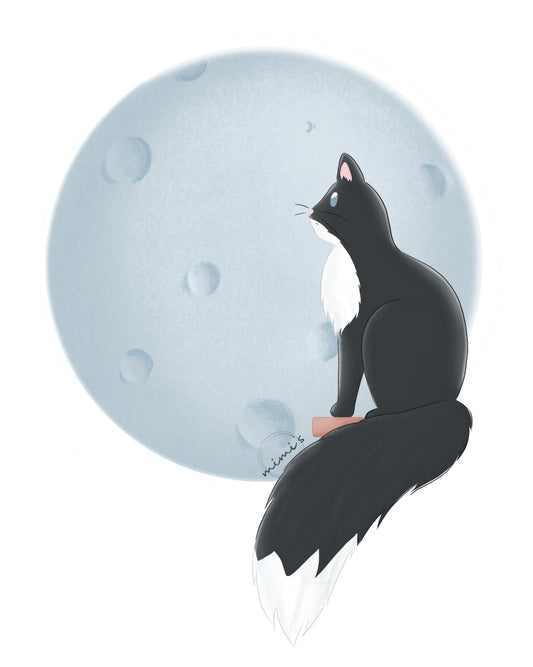 Cat moon - Print