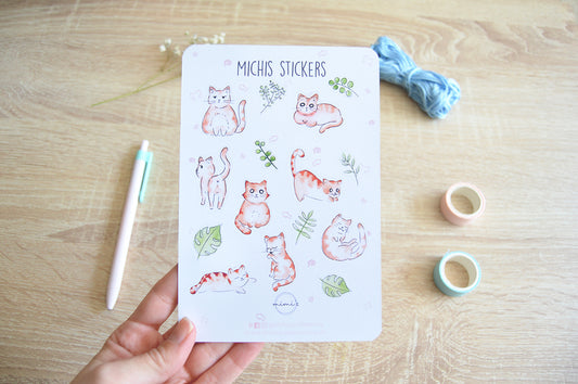 Michis stickers - Pegatinas de gatos