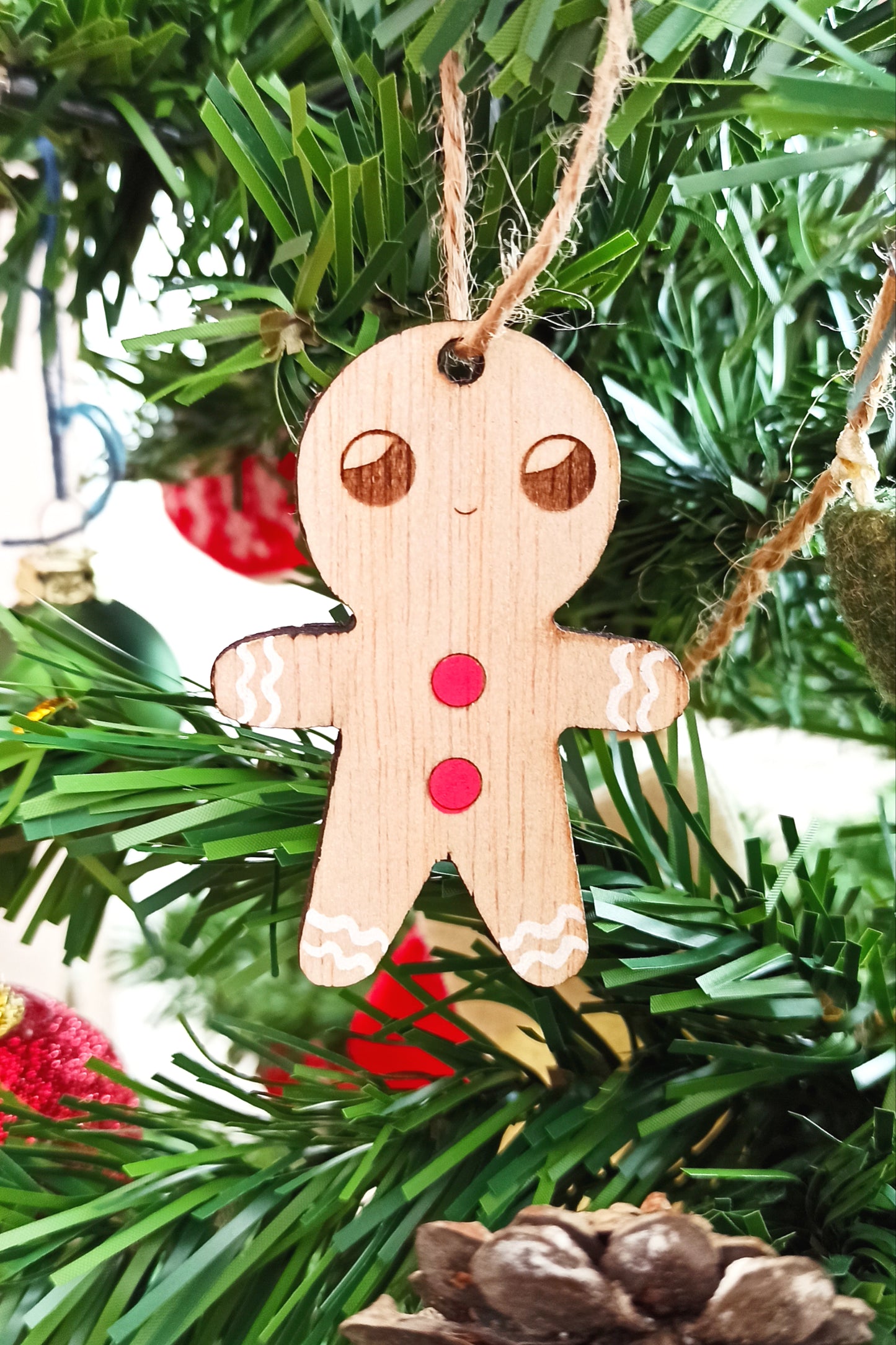 Adorno de madera para el arbol de Navidad - Galleta de jengibre