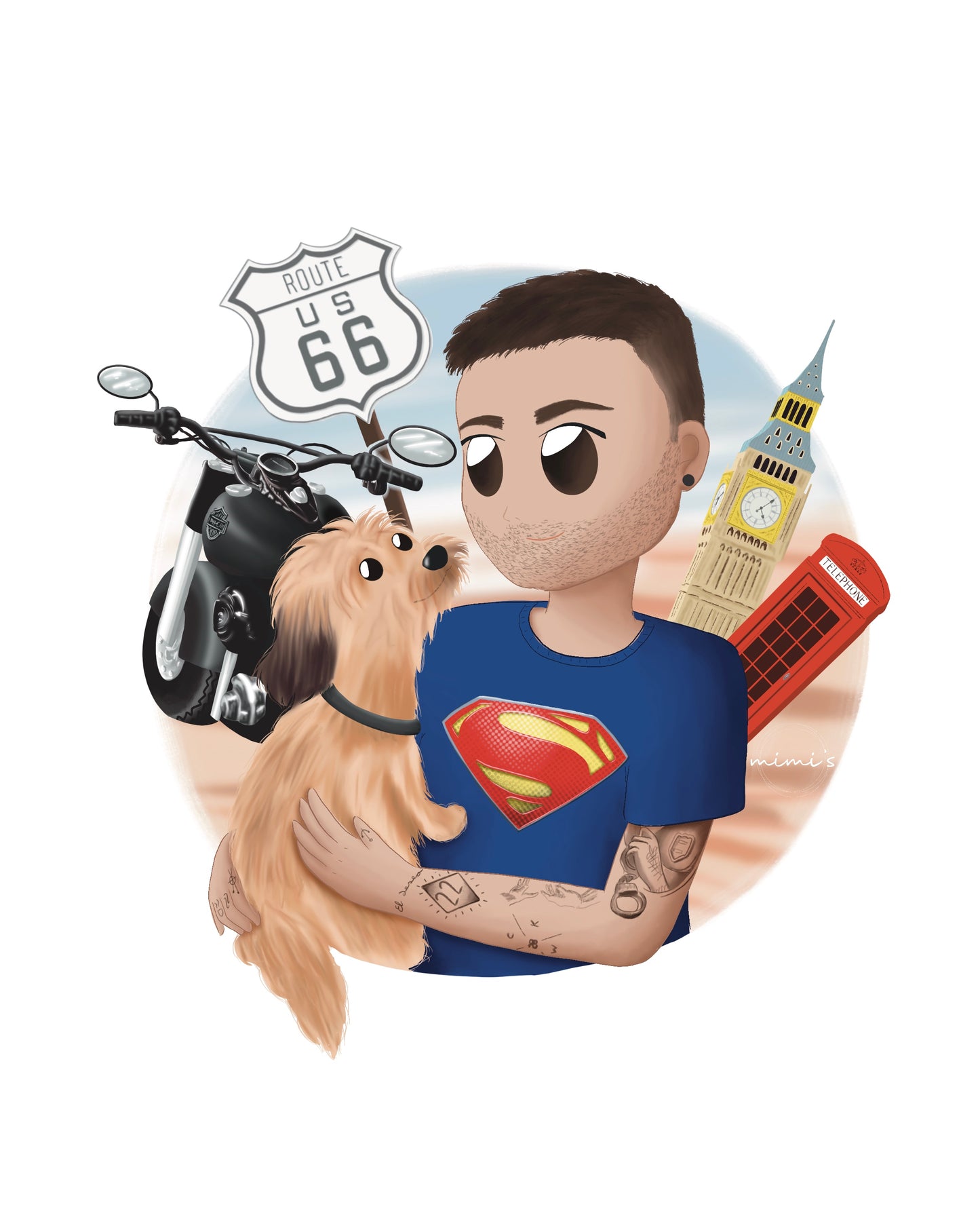 Ilustración personalizada con mascota